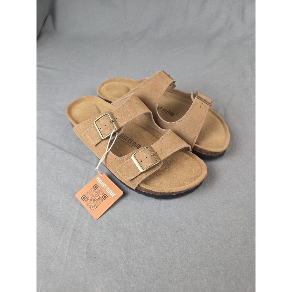 Project Cloud Memory Foam Venita Flat Sandals for Women Genuine Leather Size 10